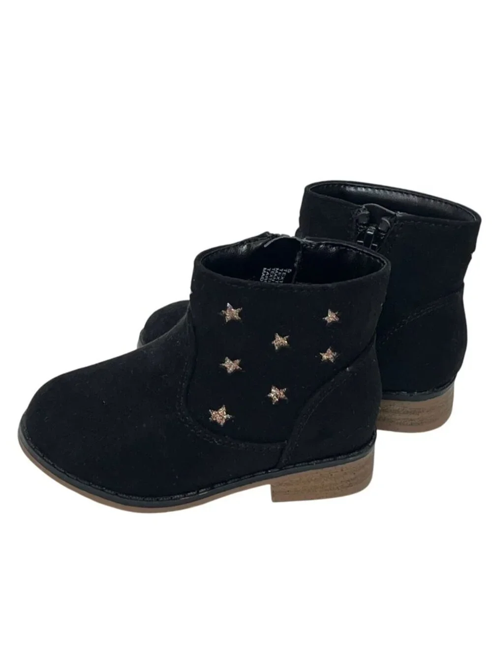 Cat & Jack Toddler Girls Black Star Print Ankle Booties Size 5